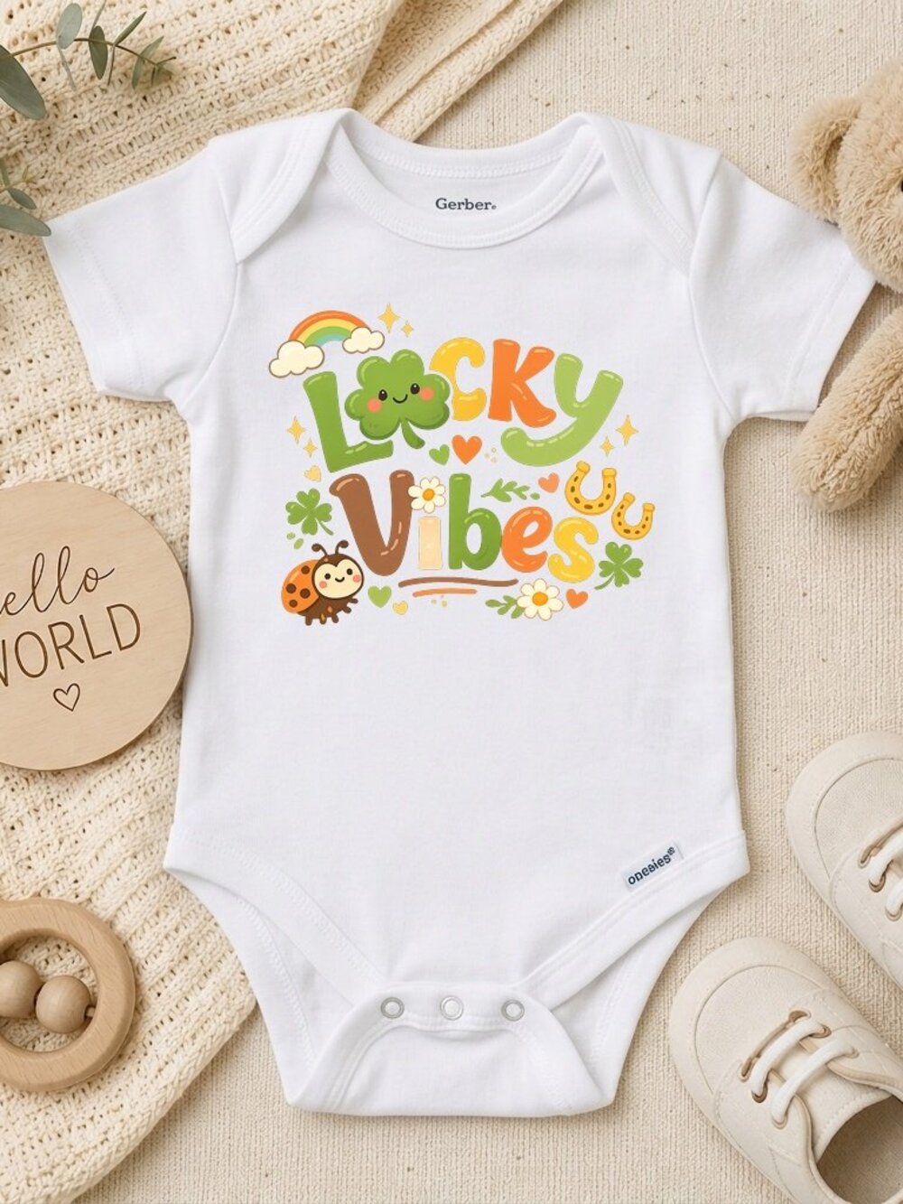 Lucky Vibes St Patrick's Day Irish Baby Gift ONESIE®